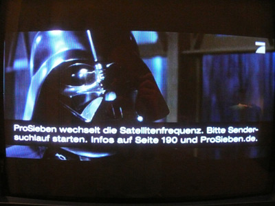 Darth Vader lernt lesen mit ProSieben