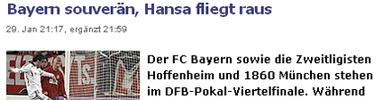 Bayern souverän, Hansa fliegt raus