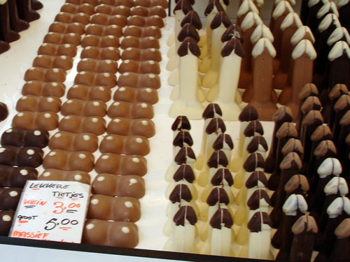 Schokoladenbrüste und -penise in Amsterdam