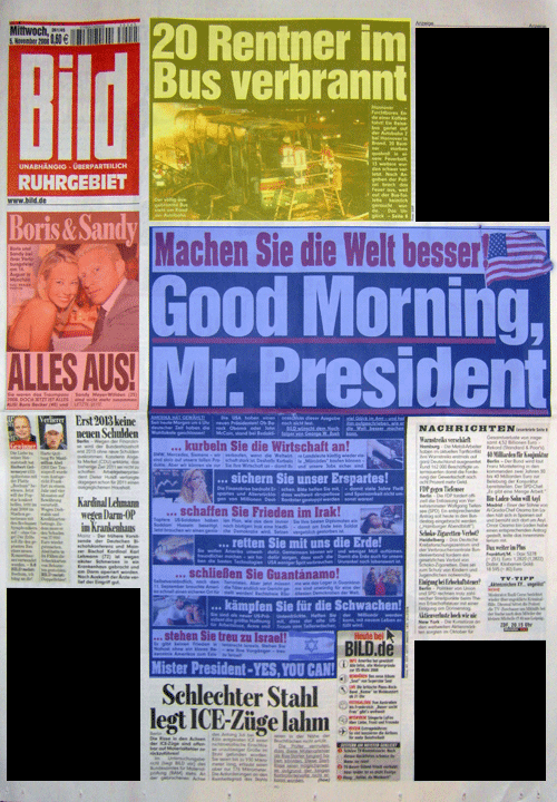Titelseite der "Bild"-Zeitung vom 5. November 2008