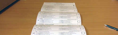 Wahlzettel zur Europawahl 2009