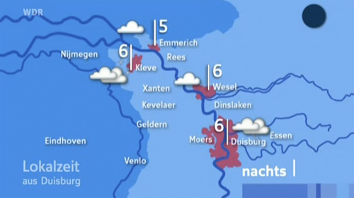 Wetterkarte der Lokalzeit "Duisburg"